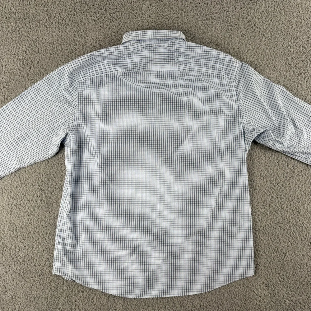 UNTUCKit Shirt Men L Blue Check Button Down Long Sleeve Wrinkle Free Regular Fit - Picture 6 of 11